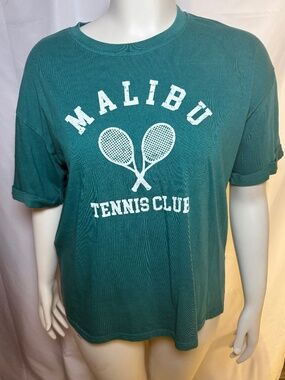 C&C California Women's Melissa Girlfriend Tee Short Sleeve Teal Large NEW Tennis